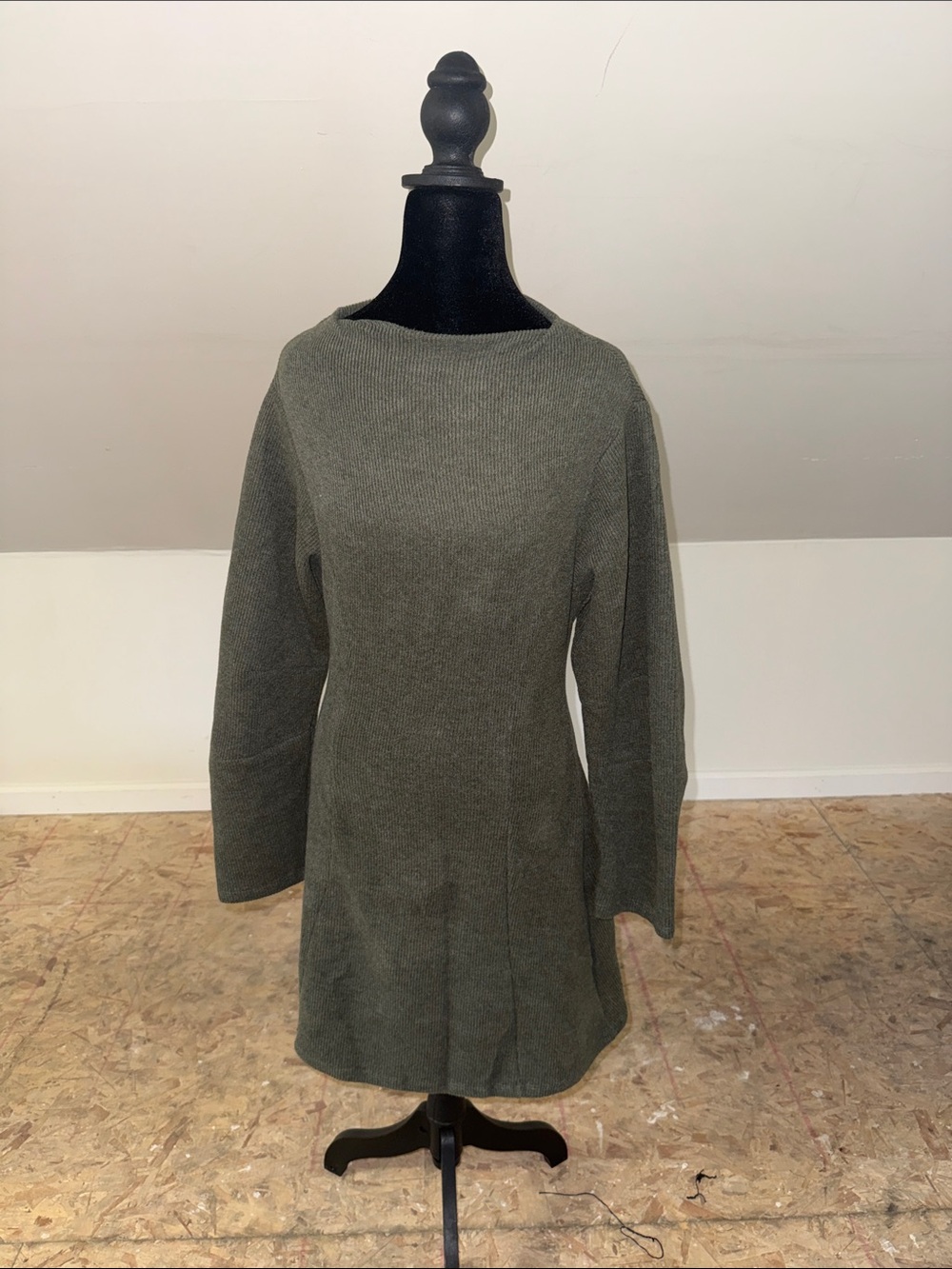 Primark Olive Crew Neck Knit Tunic Sweater